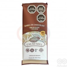 Barra de Chocolate 85% Cacao Libre de Gluten y Sin Leche 60grs|Cacao Soul